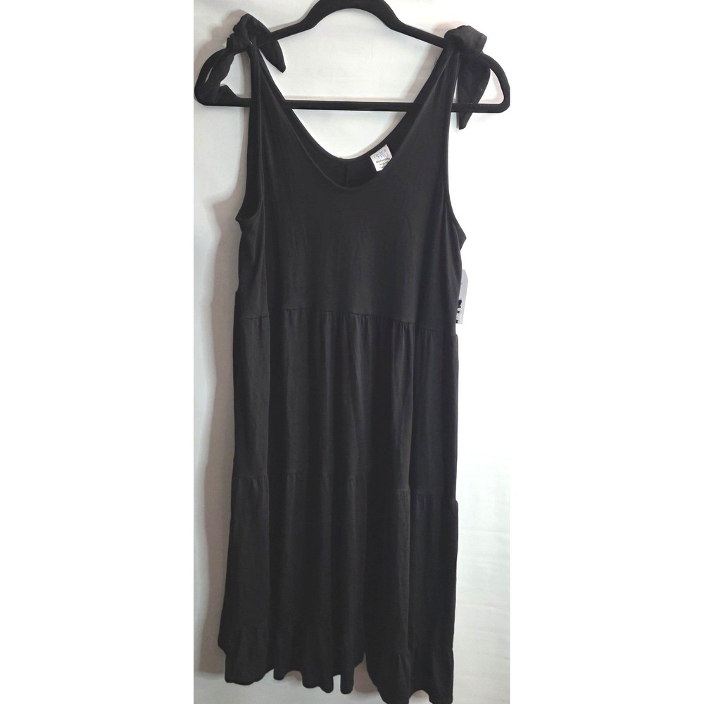 New Time and & Tru Maternity‎ Black Tiered Tank Dress Medium M 8 10 Semi Fitted